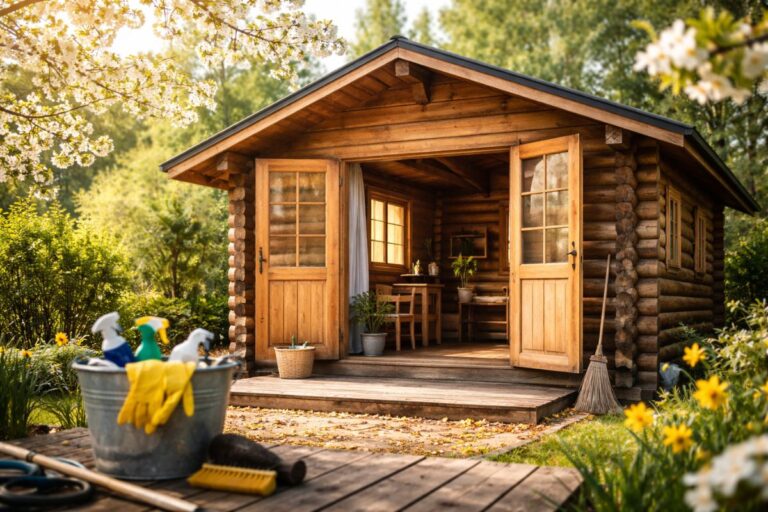 log cabin spring maintenance
