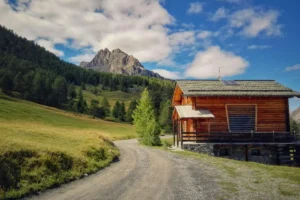 a house in hilly area representing detourism