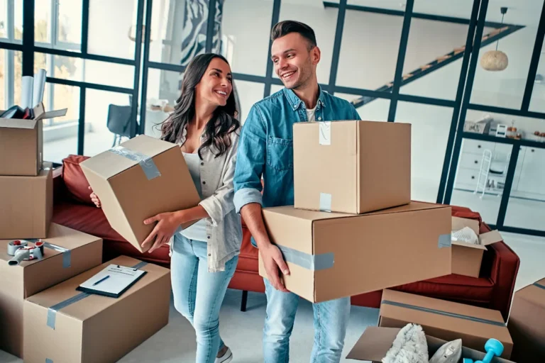 couple moving home in london